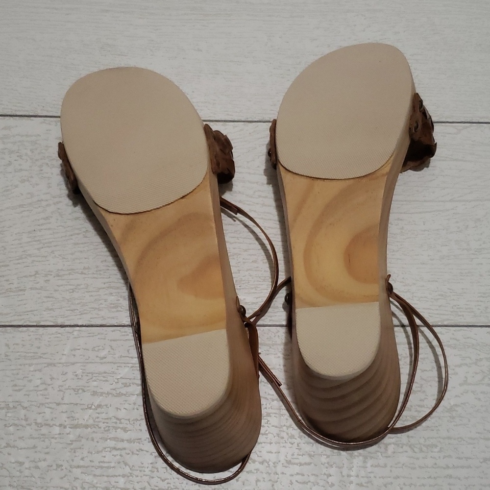 J. Crew new wood platforms ankle strap sandals 7 - Picture 7 of 8